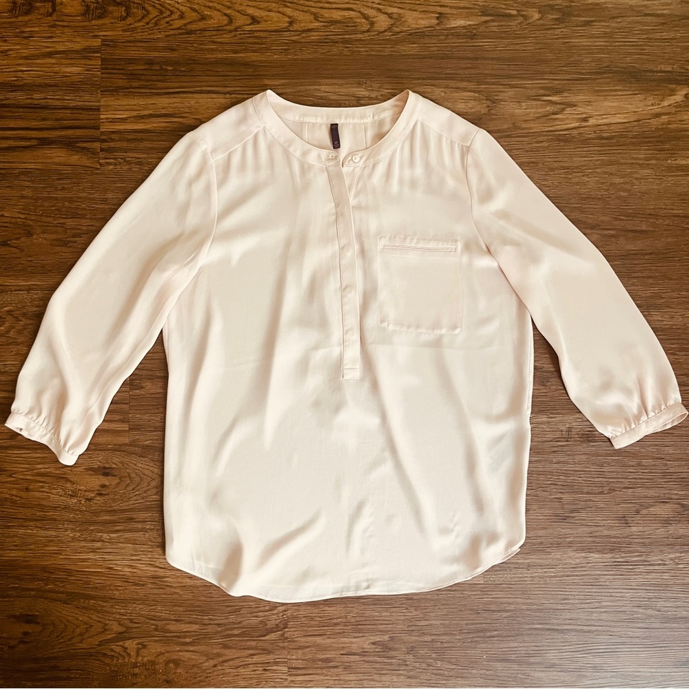 Pink 3/4 Sleeve Blouse Medium by NYDJ